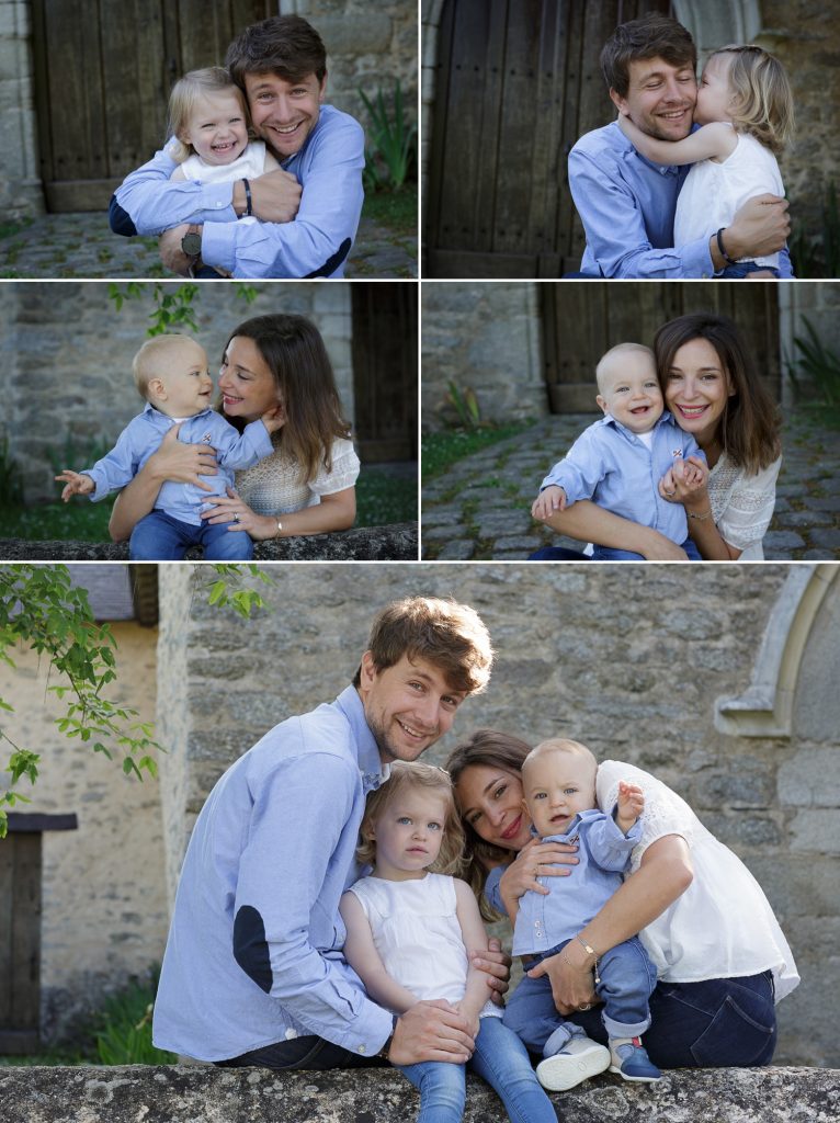 famille photographiée en extérieur a treillieres